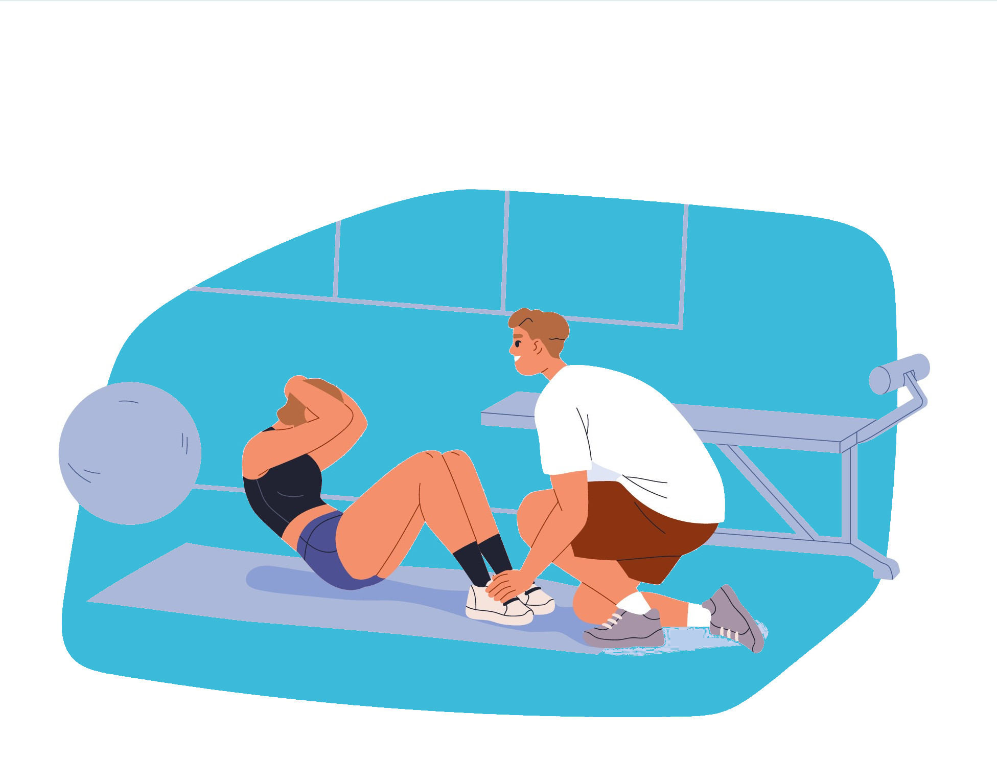 Gym Crunches Teal Shutterstock 2567160571